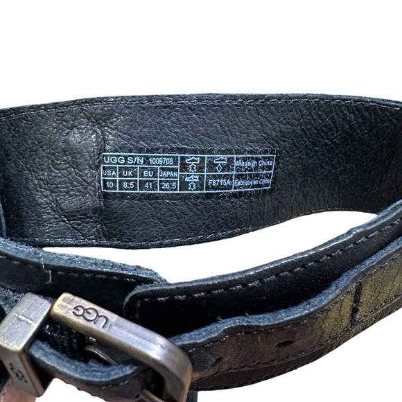 Ugg Women’s US10 Black Leather Char Wedge Sandal - Picture 7 of 8